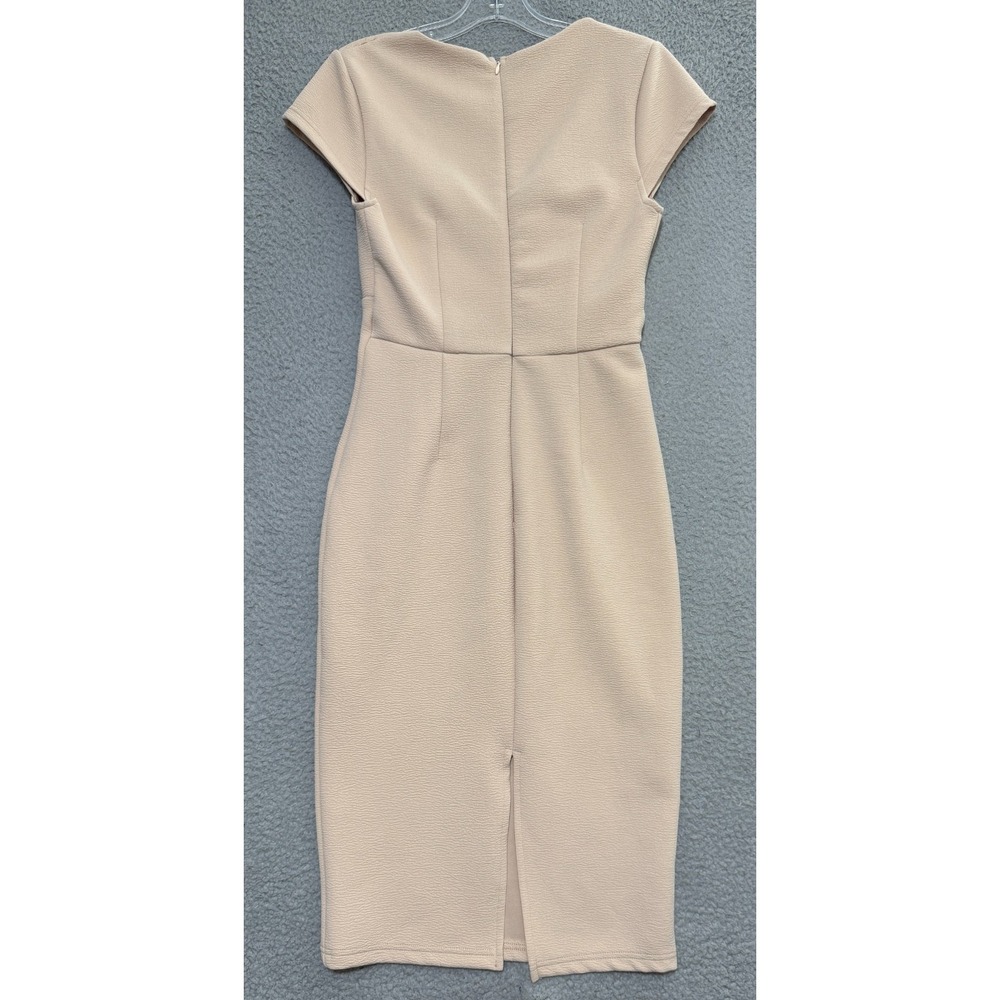 Here Comes The Sun Lover Office Formal Midi Dress Cream Size Medium - Picture 4 of 7